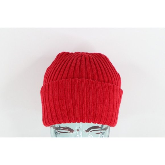 NOS Vintage 90s Streetwear Womens Blank Ribbed Knit Winter Beanie Hat Cap Pink Women main image 4